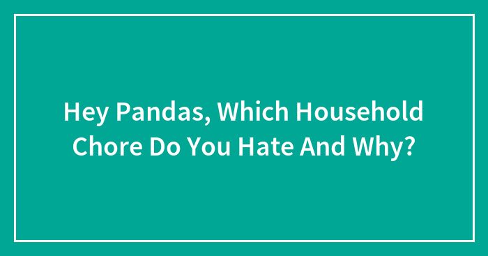 Hey Pandas, Which Household Chore Do You Hate And Why? (Closed)