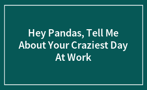 Hey Pandas, Tell Me About Your Craziest Day At Work