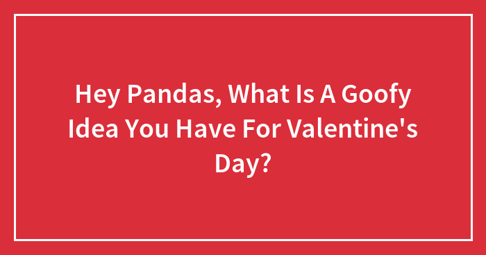 Hey Pandas, What Is A Goofy Idea You Have For Valentine’s Day?