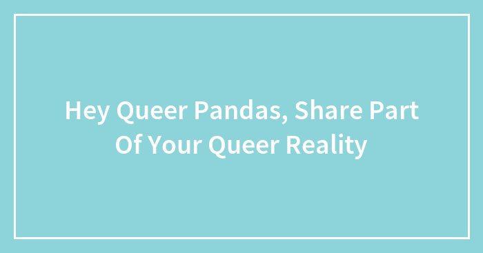 Hey Queer Pandas, Share Part Of Your Queer Reality