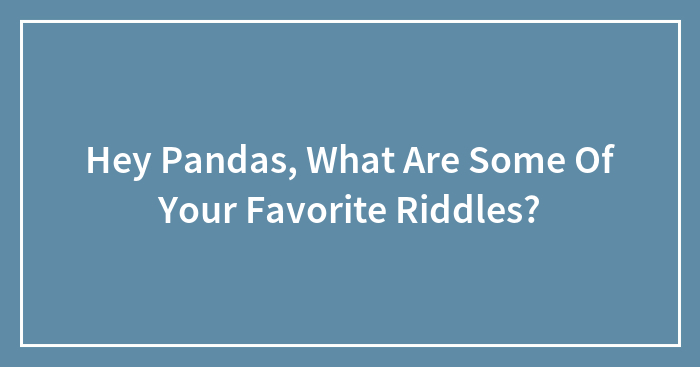 Hey Pandas, What Are Some Of Your Favorite Riddles? (Closed)
