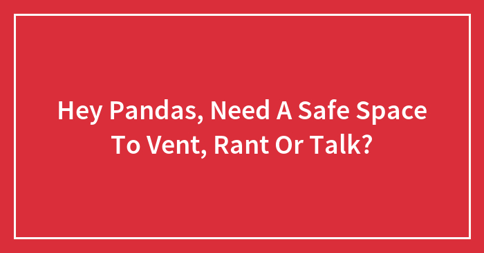 Hey Pandas, Need A Safe Space To Vent, Rant Or Talk?