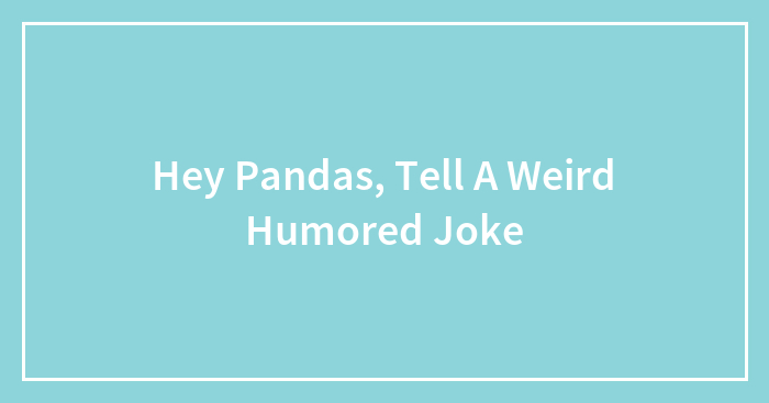 Hey Pandas, Tell A Weird Humored Joke
