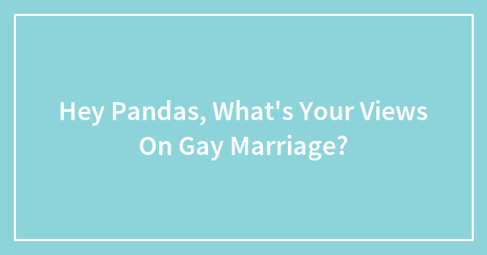 Hey Pandas, What’s Your Views On Gay Marriage?