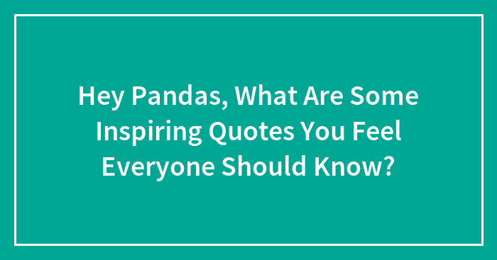 Hey Pandas, What Are Some Inspiring Quotes You Feel Everyone Should Know?