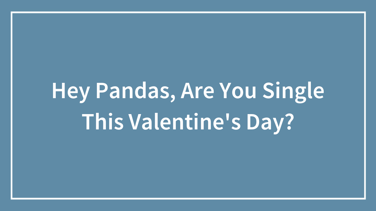 Hey Pandas, Are You Single This Valentine’s Day? (Closed)
