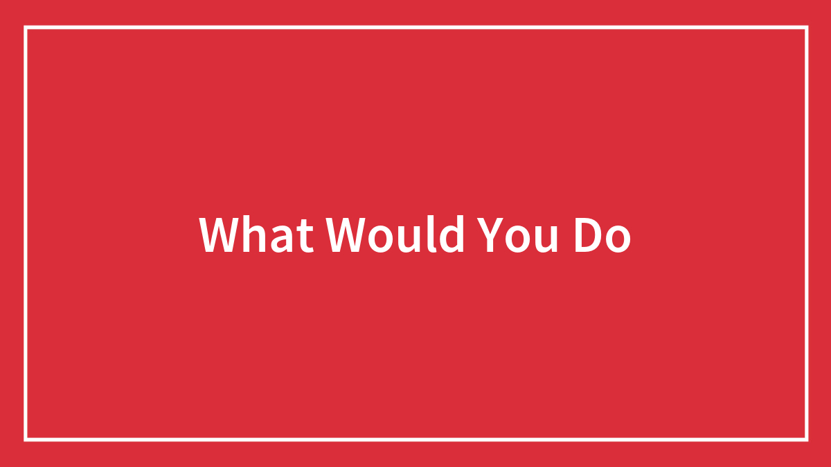 What Would You Do