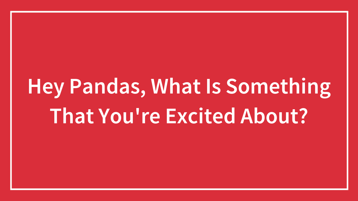 Hey Pandas, What Is Something That You’re Excited About? (Closed)