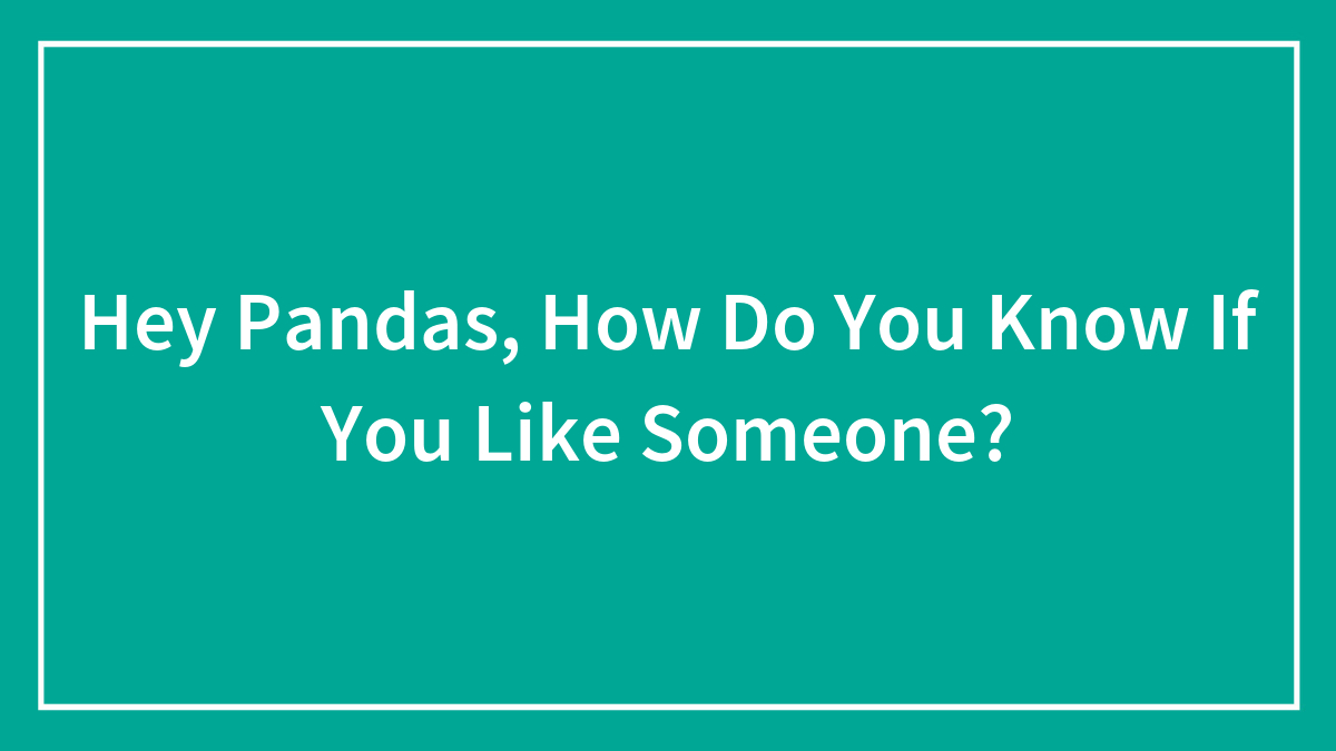 Hey Pandas, How Do You Know If You Like Someone? (Closed)