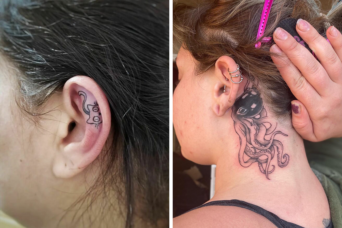 105 Ear Tattoo Ideas You'd Want To Consider Having Done | Bored Panda