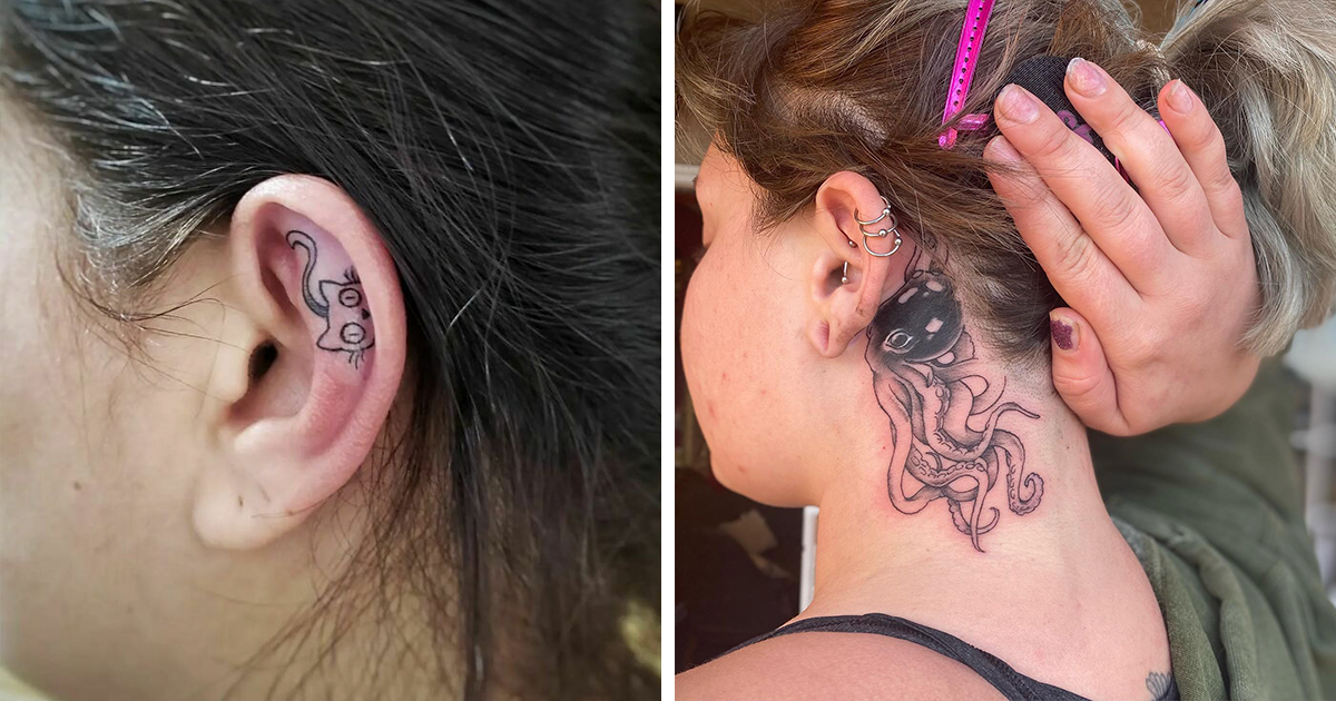 Nathalie Paris Wings Behind Ear Tattoo  Steal Her Style