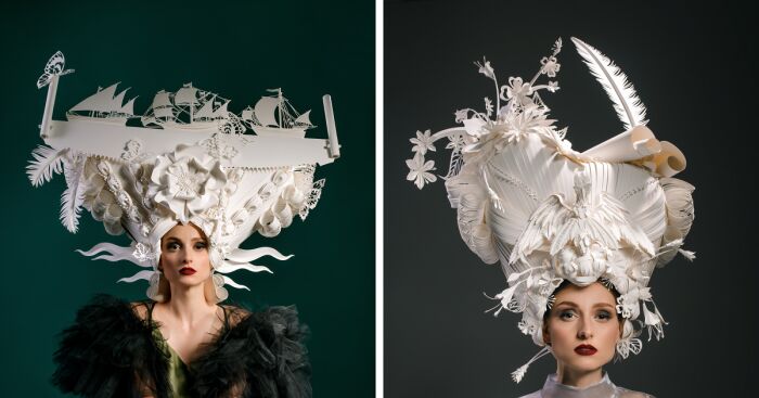 “Mysterious Flying Dutchman”: I Make Baroque-Style Paper Wigs (6 Pics)