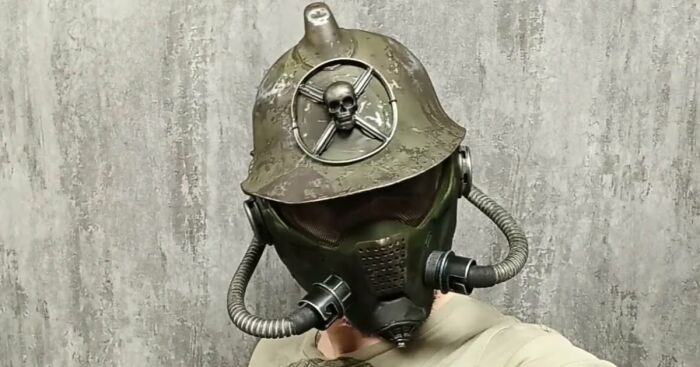 I Upcycled A Vintage Fireman’s Helmet By Making It Into A Post Apocalyptic-Looking Mask