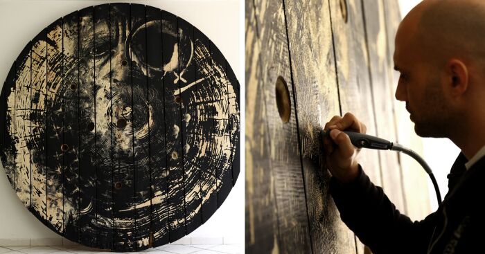 Chronos: I Hand-Carved Old Wooden Cable Spool (9 Pics)