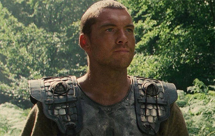 Sam Worthington wearing armor in movie Clash of the Titans
