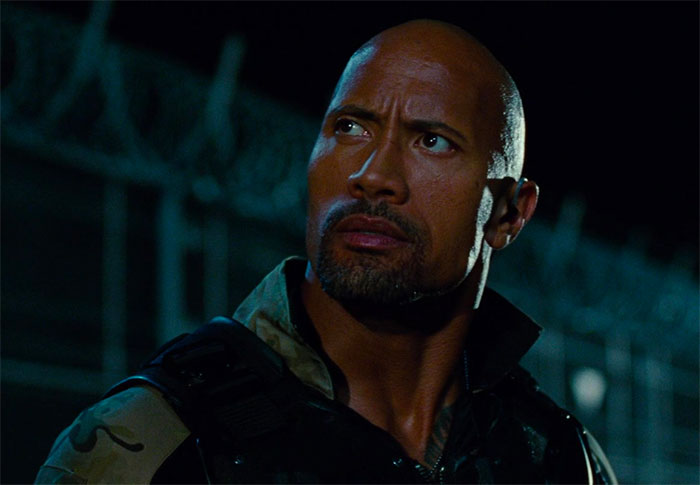 Dwayne Johnson wearing military clothes in movie G.I. Joe: Retaliation