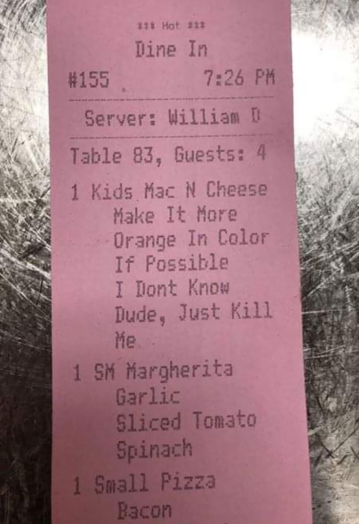 The Things You Deal With As A Waiter