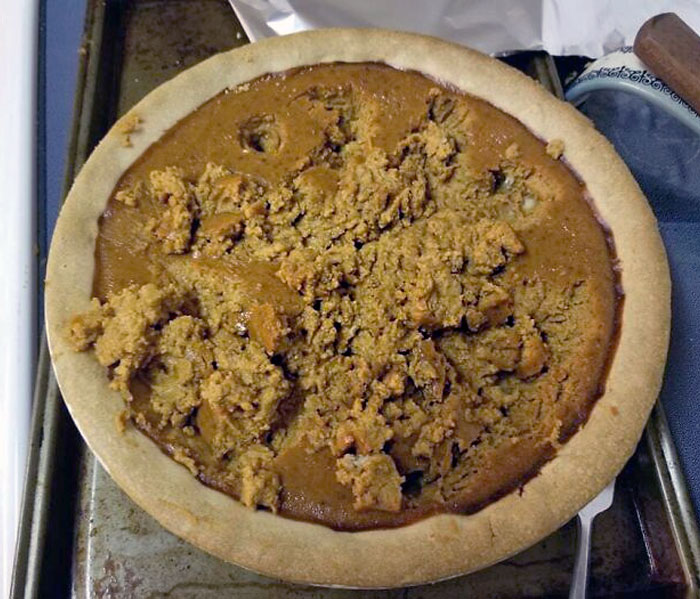 My Friend Just Sent Me This Picture Of A Pumpkin Pie She Made For Thanksgiving That Her 3-Year-Old Snuck Into