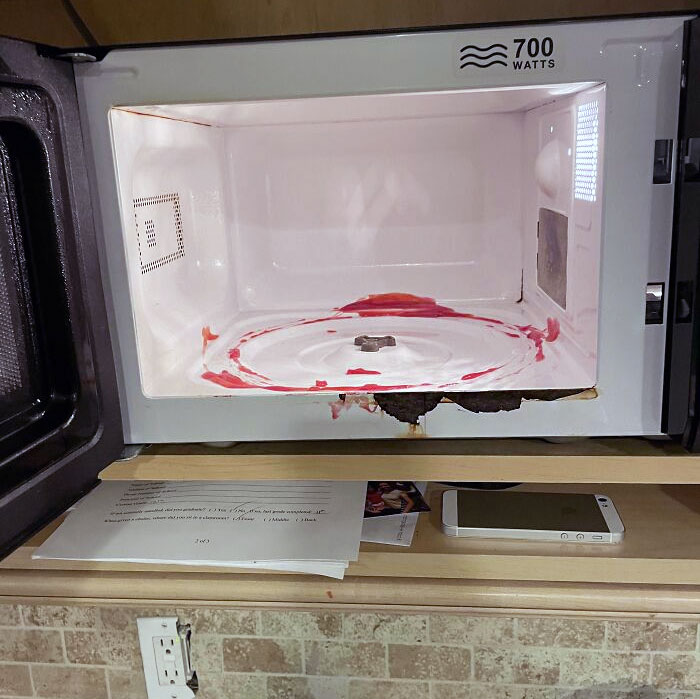 My 9-Year-Old Sister Destroyed Our Microwave Doing A "Tik Tok Life Hack" (The Starburst Melted Into The Actual Microwave)