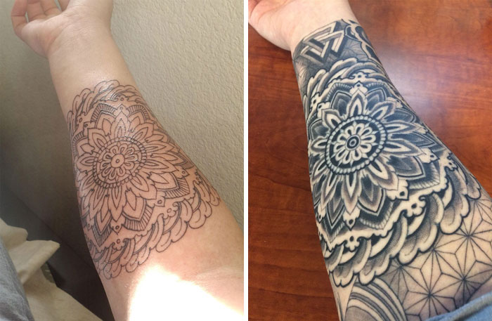 Mandala/Geometric Sleeve Forearm Progress - Timo Sanders - 5th Estate Tattoo - Gilbert, AZ