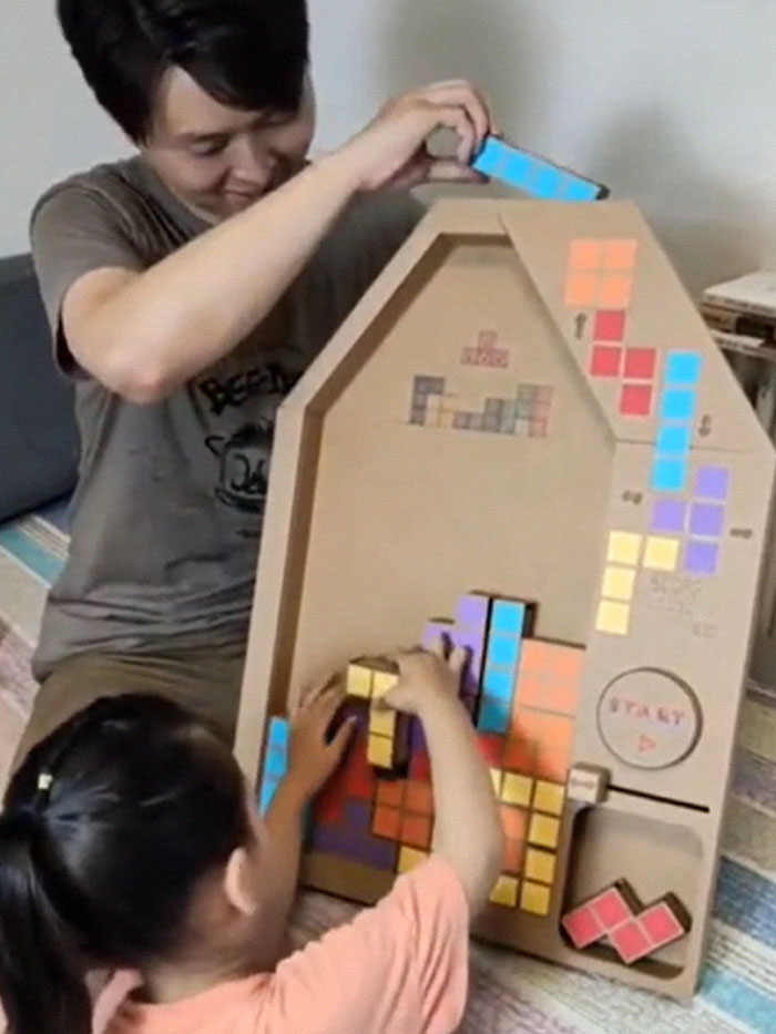 This Homemade Cardboard Tetris Game