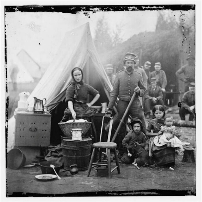 A Civil War Camp Near Washington, Dc In 1862