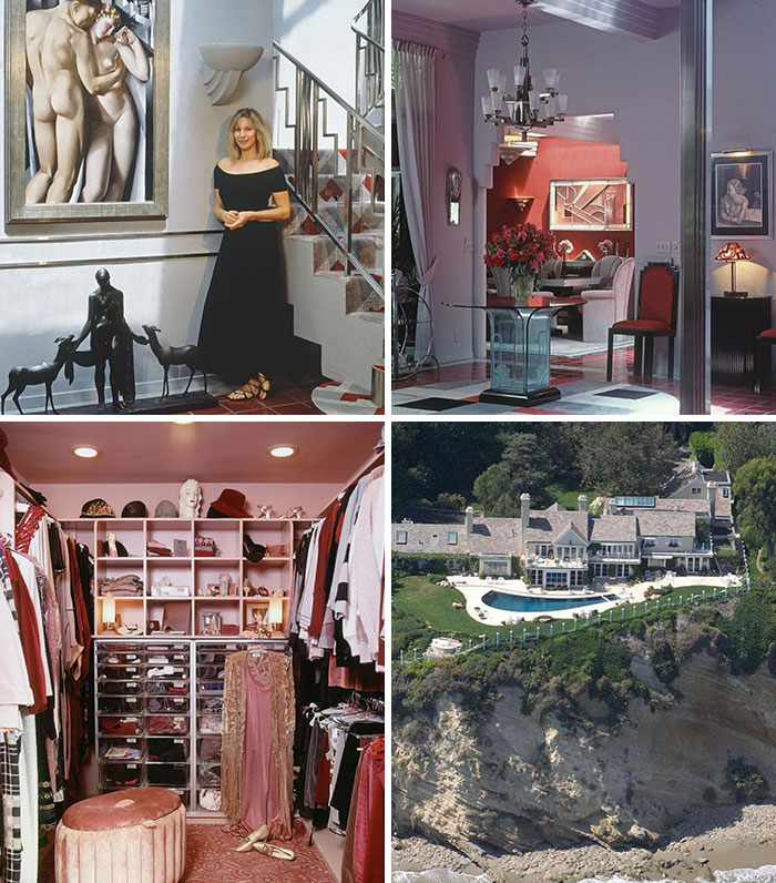 In 1993, Barbra Streisand Hospitably Welcomed @archdigest To Her $100 Million-, 10,485-Square-Foot-, Eight Bedroom-, 11 Bathrooms Home (Or Compound?) In Malibu