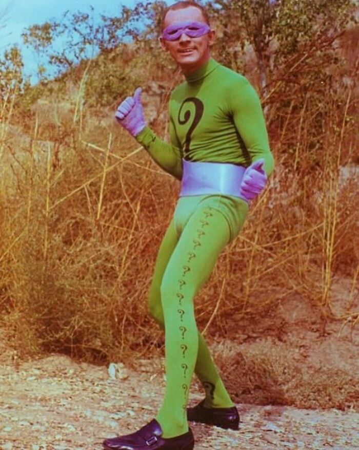 Every Dude The First Friday After Getting Their Second 5g Chip Installed By Pfizer... Or Frank Gorshin As ”the Riddler” In The Batman TV Series In ’66