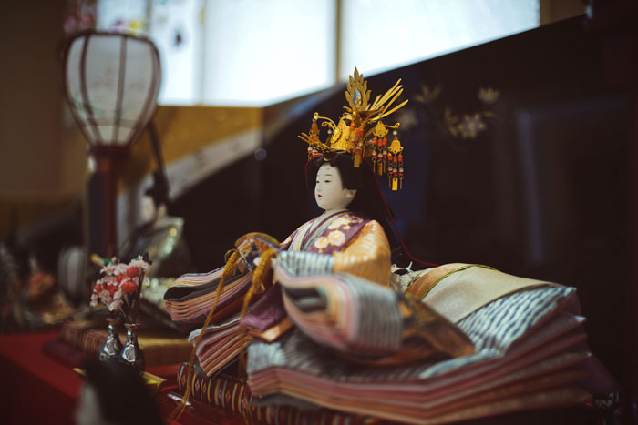 Hina Matsuri doll on the table