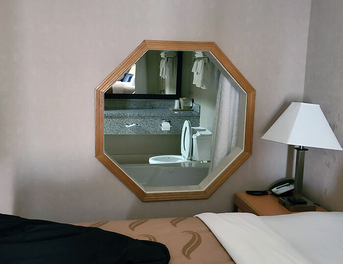 What Kind Of Hotel Did We Book? That's Not A Mirror