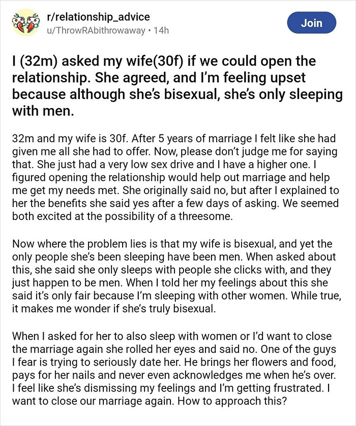 Guy Begs Wife For An Open Marriage, Changes His Mind After Getting Exactly  What He Asked For | Bored Panda