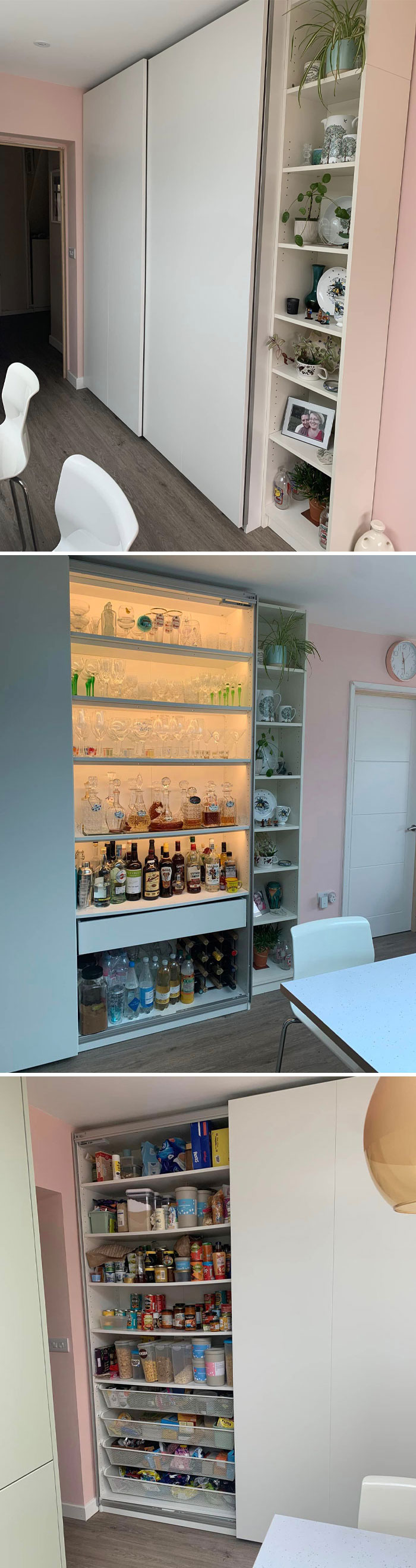 A Different Way To Use IKEA Pax Wardrobes In Our Kitchen - We Wanted A Bar Set Up That Could Be Hidden Away Until Party Time