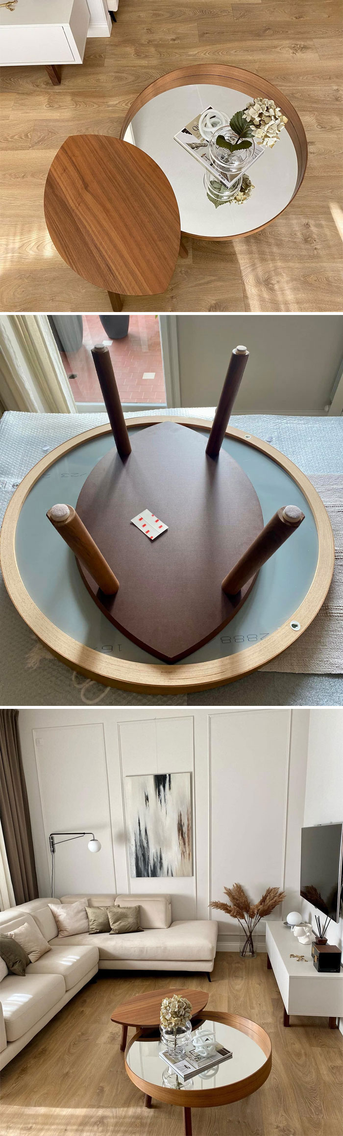 I Created A Unique Piece Of Design By Putting Together A Mirror And A Coffee Table From The Stockholm Series By IKEA, I Attached Them Together With Bi-Adhesives To Avoid Ruining Them And Being Able To Reuse Them Later