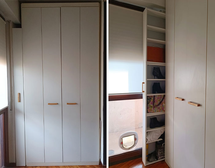I Had A Small Space Between The Wall And The Closet, I Assembled Three Cabinets Each 15 Cm Deep. Just Have To Mount The Wheels And Make The Hutch That Will Take The Furniture Back, And Add One On Top To Wire
