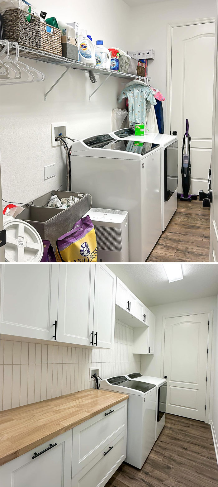 We Aren’t Fully Done With This Laundry Room Upgrade But It’s Already So Much More Functional!