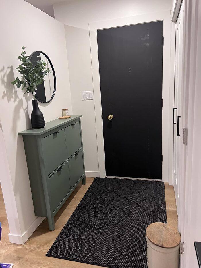 Small Entrance Way Storage Complete! Thanks For All Of Your Ideas!