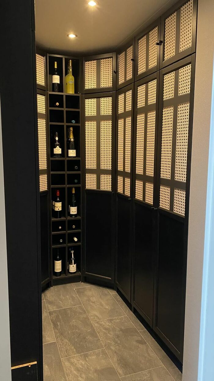 This Has Become Our Pantry! All Billy's With Two Separate Billy's Converted As Wine Rack