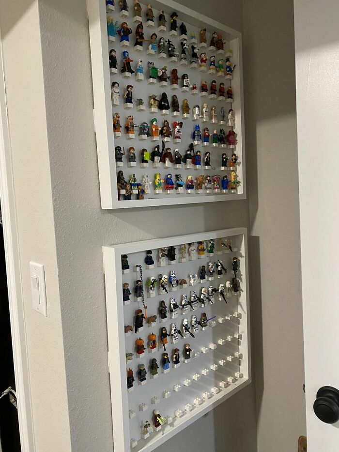 For Parents With Lots Of LEGO Mini Figures: Sannahed Frame Used (Took The Front Cover Off- Used Velcro Command Strips To Hang Them)