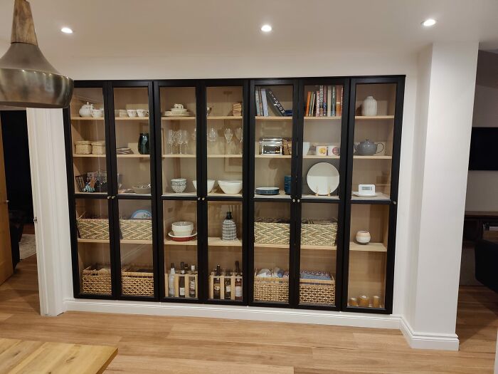 My Husband Made Us This Display Cabinet In Our Kitchen Diner From Billy Bookcases