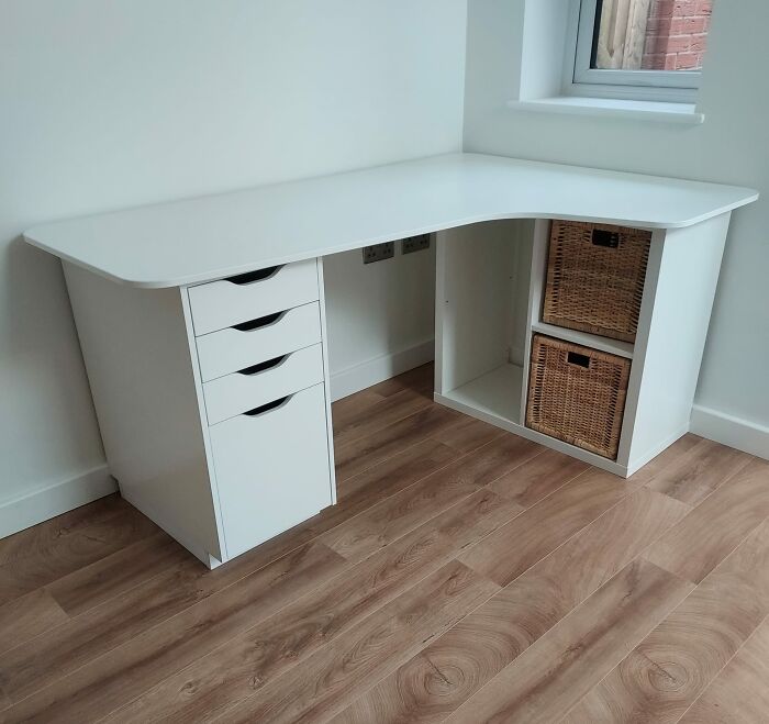 Very Happy With Our New Corner Desk Made Up From A Combination Of Kallax, Alex And Bekant