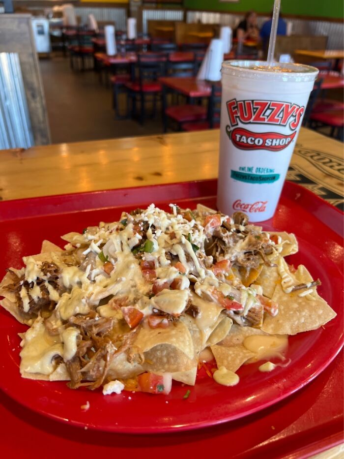 Fuzzy’s Taco Shop: Best Brisket Nachos Ever. 10/10