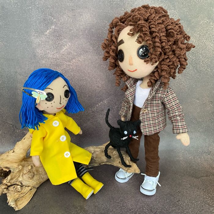 Handmade Coraline And Wybie Rag Dolls . Inspired By Neil Gaiman!
