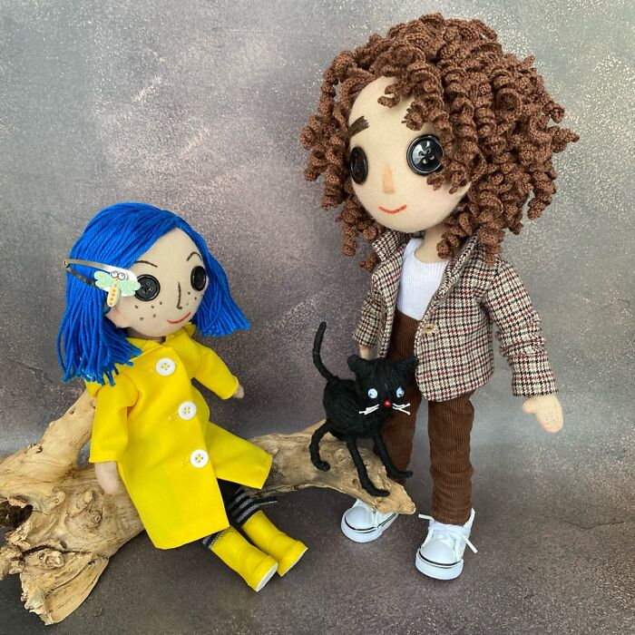 Handmade Coraline And Wybie Rag Dolls . Inspired By Neil Gaiman! Handmade Coraline And Wybie Rag Dolls . Inspired By Neil Gaiman!