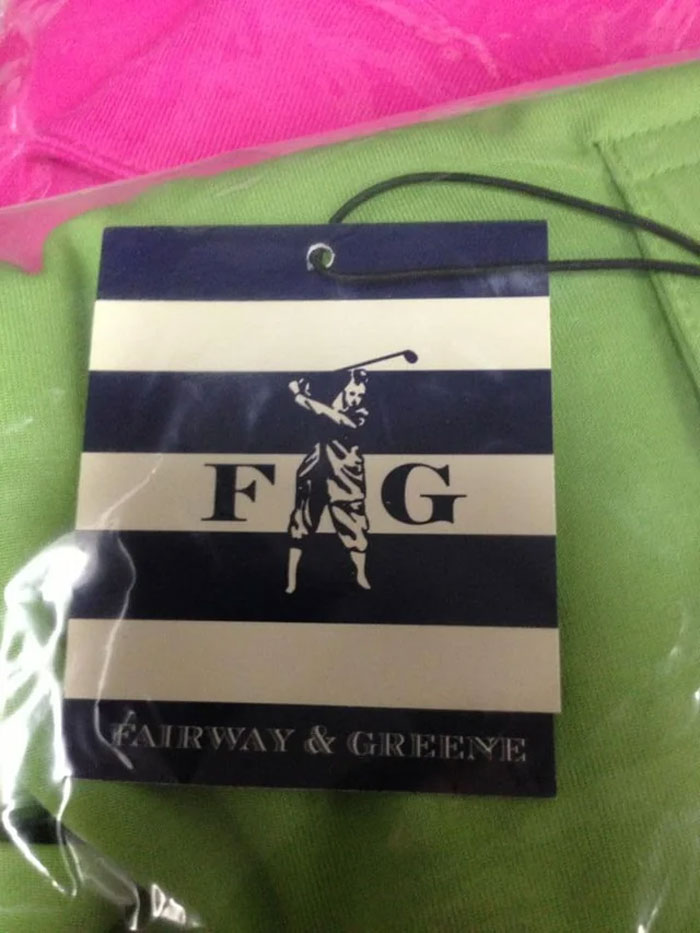 A Clothing Tag With Unfortunate Logo Design