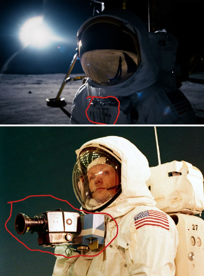 In First Man (2018), Neil Is Seen On The Moon With No Camera. In Reality, He Had A Silver "Hasselblad" Data Camera