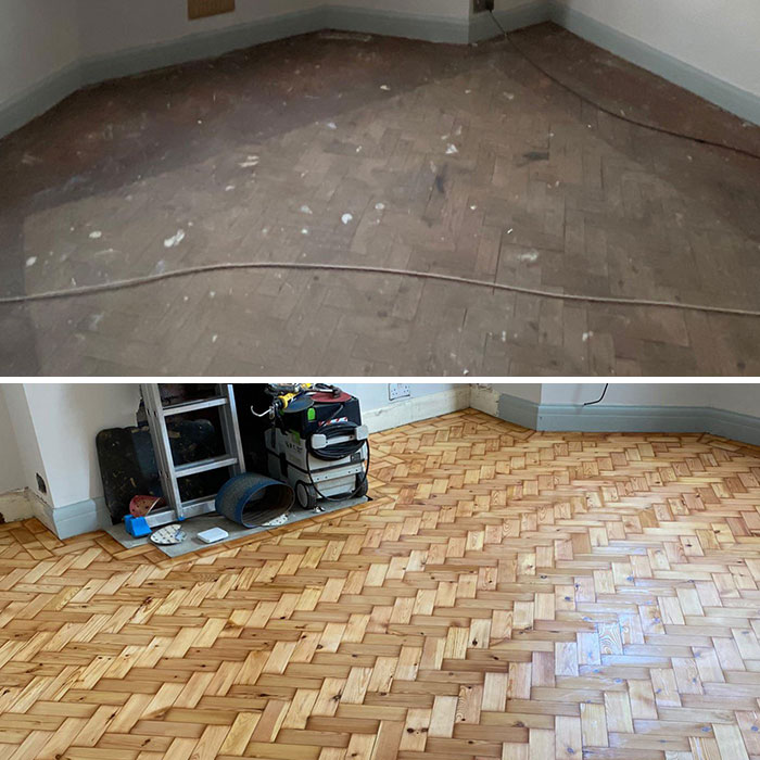 1930’s Parquet Flooring Is Restored Today