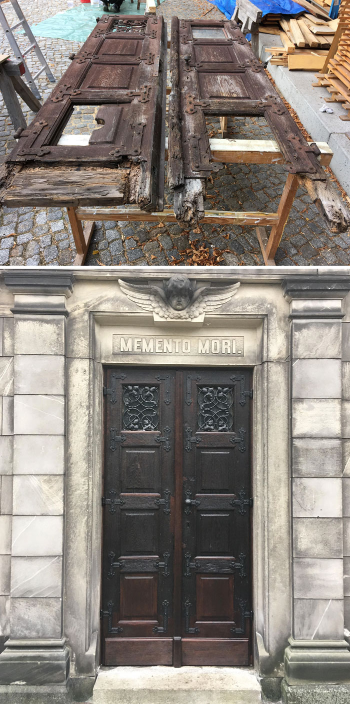 He restaurado la puerta de un mausoleo muy antiguo