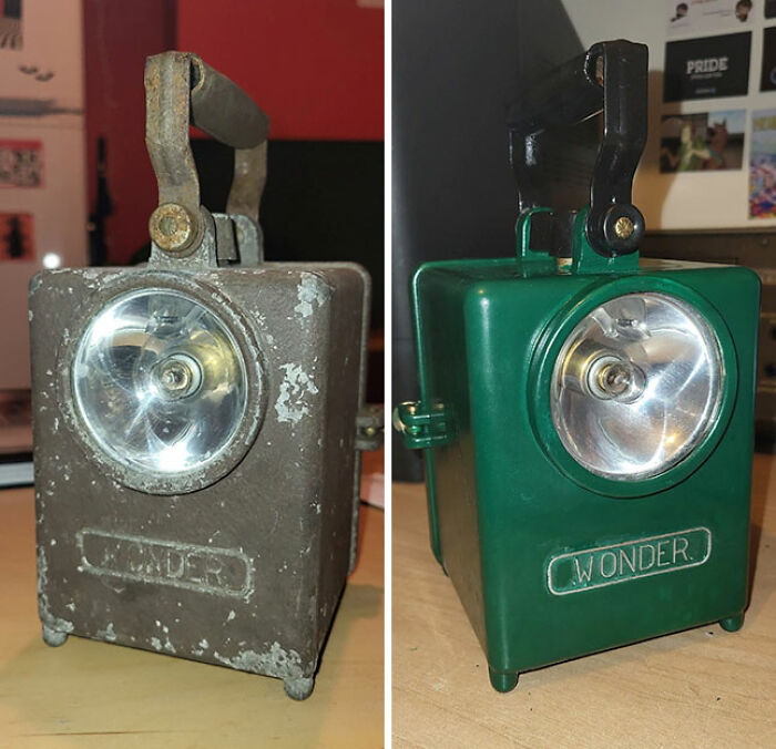 After Years Of Watching Restoration Videos On Youtube, I Decided To Try To Restore Something Myself! I Think It Turned Out Okay. 1950s Wonder Lamp