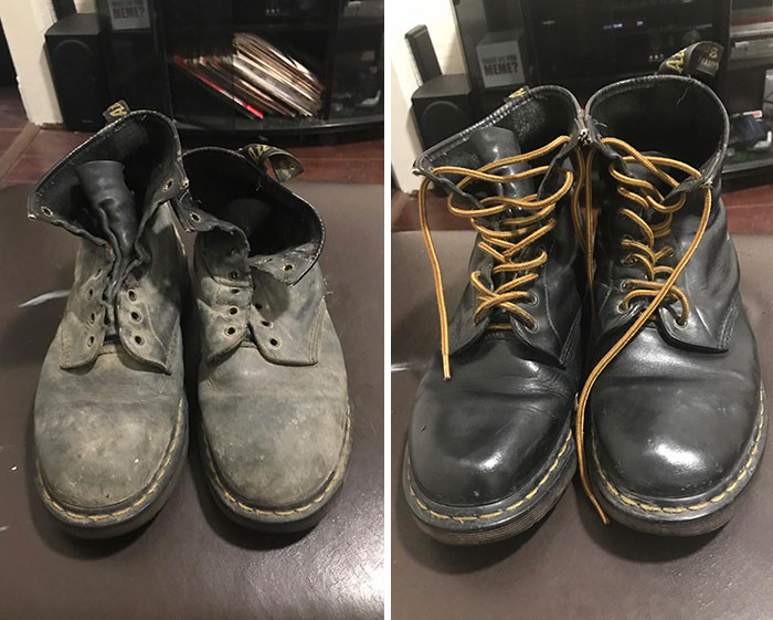 I Restored A Beat-To-Hell Old Pair Of Doc Martens I Found Lying Around My Neighborhood