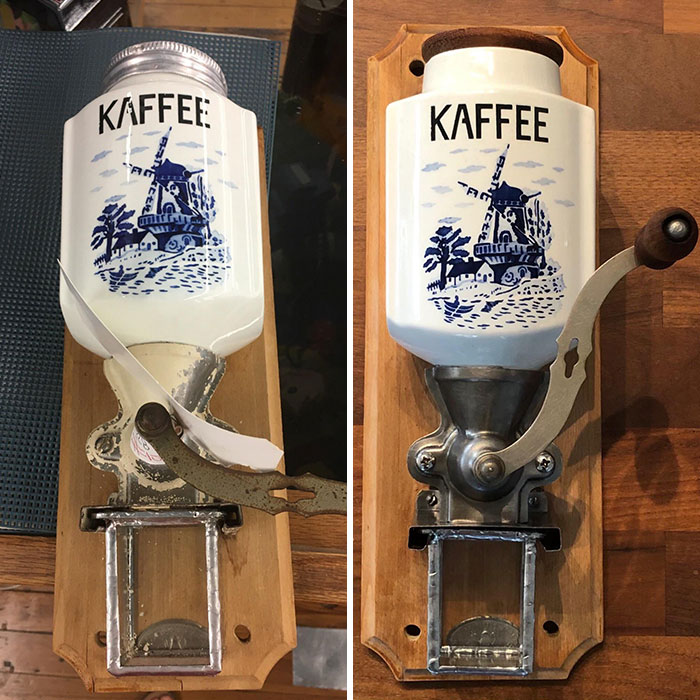 I Restored A Vintage, Wall-Mounted Coffee Grinder